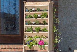 Wooden vertical garden planter.