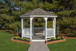 12 foot vinyl octagon gazebo kit with maintenance-free materials